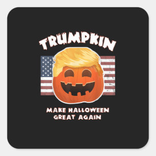 Trumpkin Funny Pumpkin Pie Pun Usa Liberals Hallow Quadratischer Aufkleber