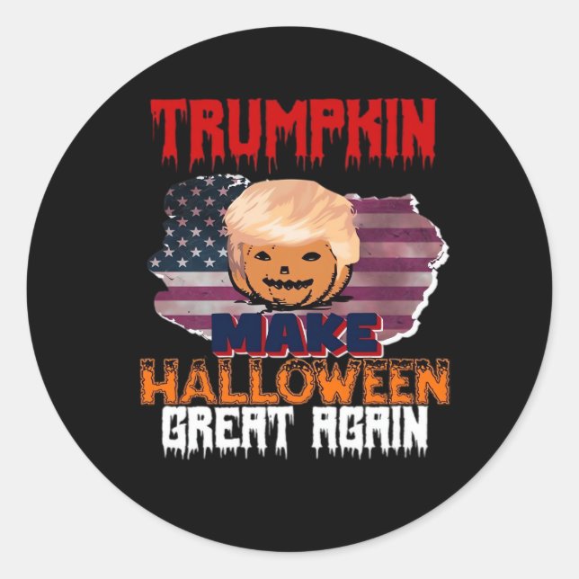 Trumpkin Halloween Classic Runder Aufkleber (Vorderseite)