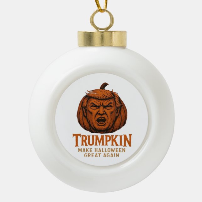 Trumpkin.. Halloween erneut groß Keramik Kugel-Ornament (Vorderseite)