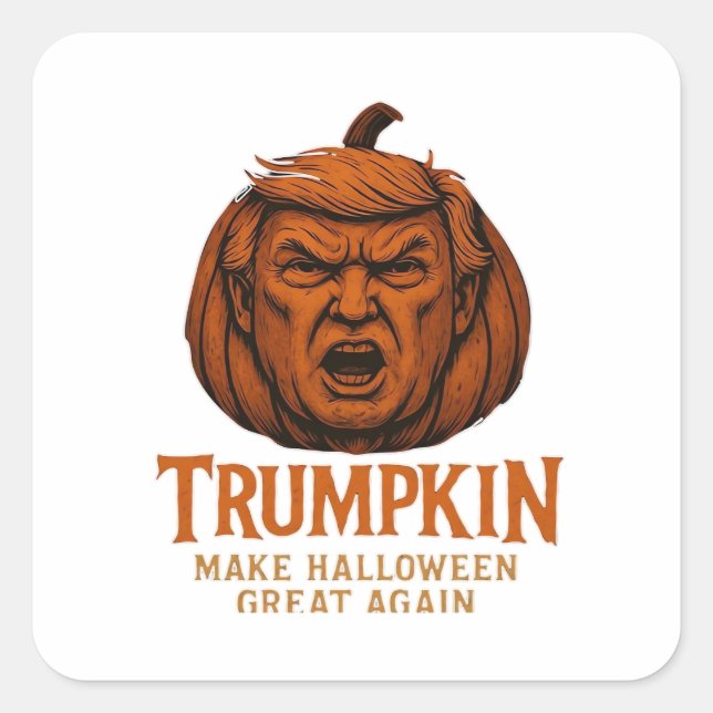 Trumpkin.. Halloween erneut groß Quadratischer Aufkleber (Vorderseite)