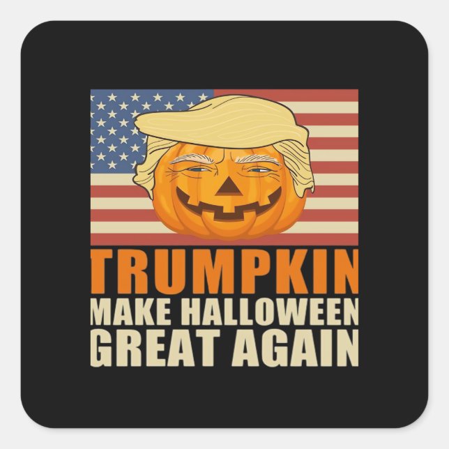 Trumpkin Halloween Funny Classic & Basic Design Quadratischer Aufkleber (Vorderseite)