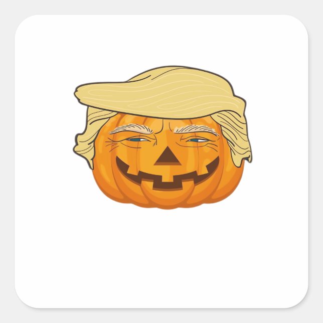 Trumpkin Halloween Funny Classic - Basic Fall Slot Quadratischer Aufkleber (Vorderseite)