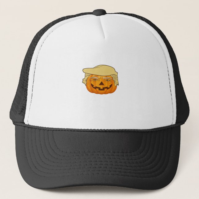 Trumpkin Halloween Funny Classic - Basic Fall Slot Truckerkappe (Vorderseite)