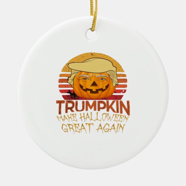 Trumpkin Halloween Funny Classic Keramik Ornament (Vorne)