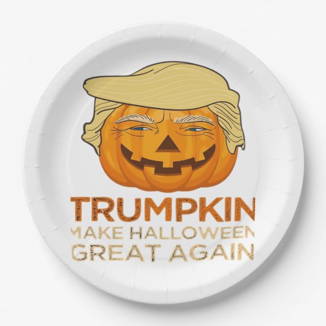 Trumpkin Halloween Funny Classic Pappteller (Vorderseite)