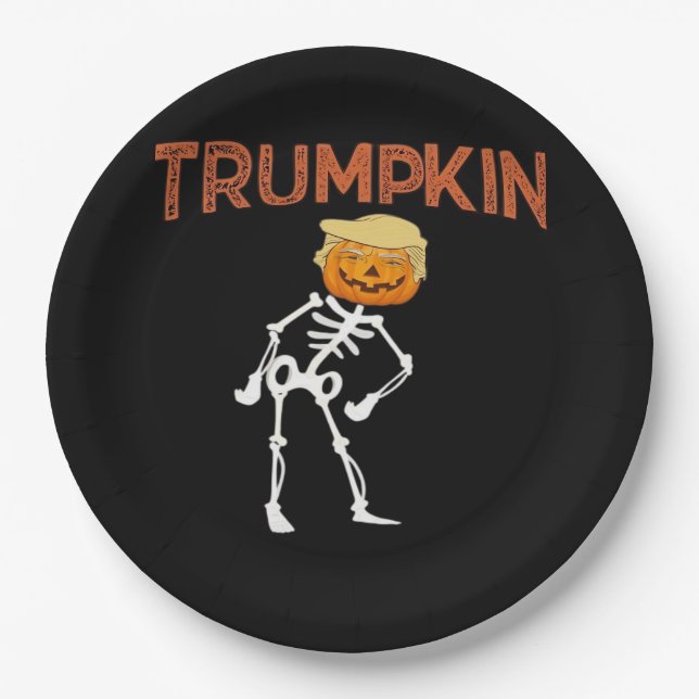Trumpkin Halloween Funny Classic Pappteller (Vorderseite)