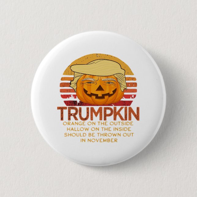 Trumpkin Halloween Funny Classic - Politischer Pum Button (Vorderseite)