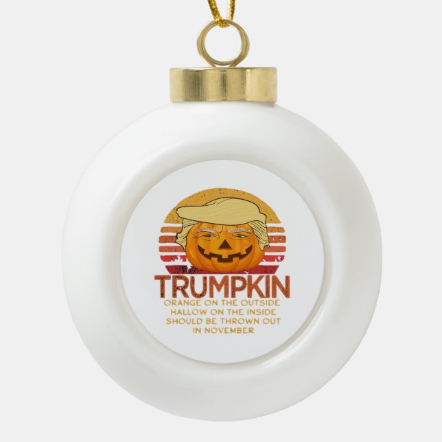 Trumpkin Halloween Funny Classic - Politischer Pum Keramik Kugel-Ornament (Vorderseite)