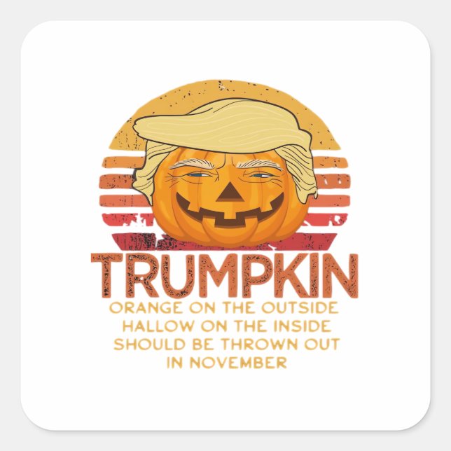 Trumpkin Halloween Funny Classic - Politischer Pum Quadratischer Aufkleber (Vorderseite)