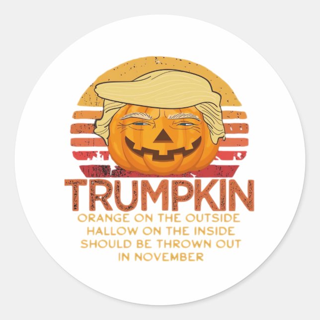 Trumpkin Halloween Funny Classic - Politischer Pum Runder Aufkleber (Vorderseite)