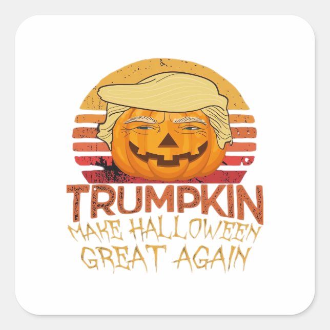 Trumpkin Halloween Funny Classic Quadratischer Aufkleber (Vorderseite)