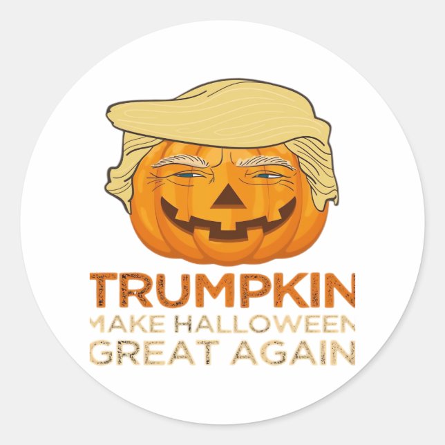 Trumpkin Halloween Funny Classic Runder Aufkleber (Vorderseite)