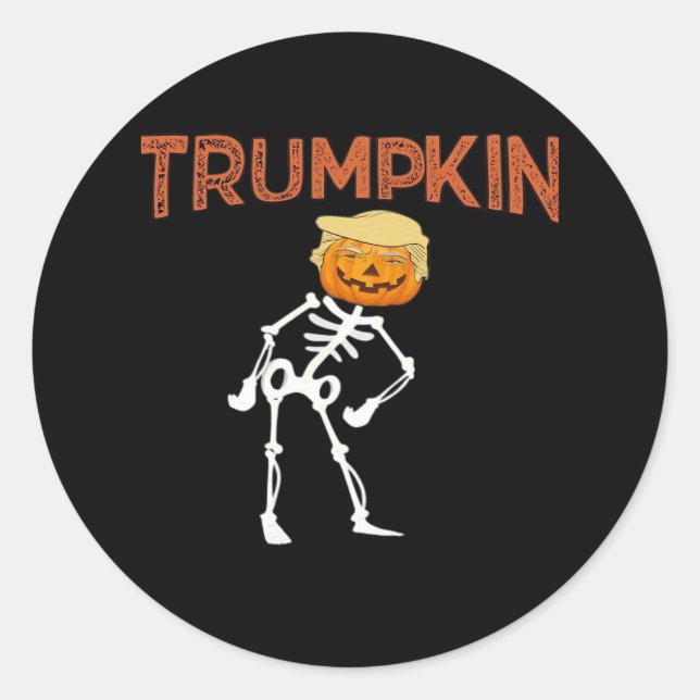 Trumpkin Halloween Funny Classic Runder Aufkleber (Vorderseite)