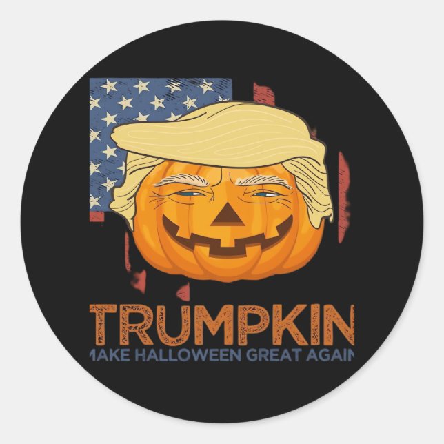 Trumpkin Halloween Funny Design Runder Aufkleber (Vorderseite)