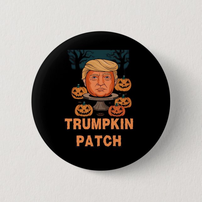 Trumpkin Halloween - Funny Political Pumpkin Desi Button (Vorderseite)