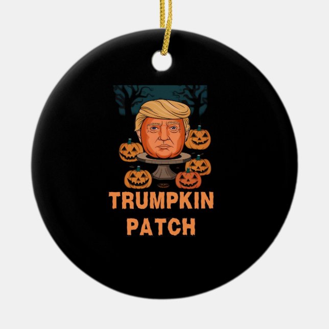 Trumpkin Halloween - Funny Political Pumpkin Desi Keramik Ornament (Vorne)