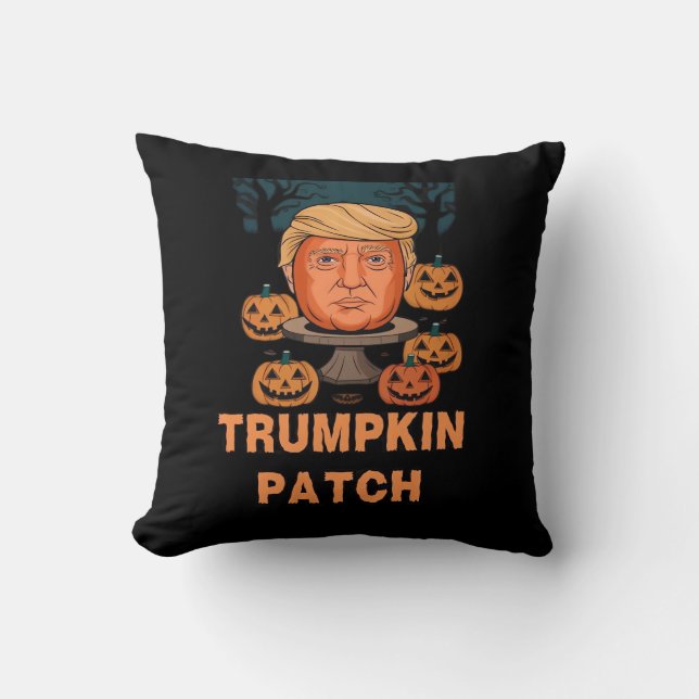 Trumpkin Halloween - Funny Political Pumpkin Desi Kissen (Vorderseite)