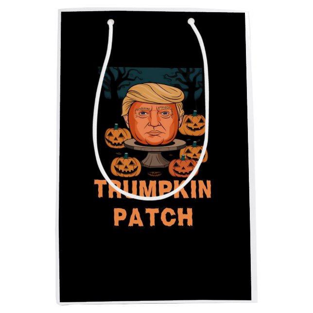 Trumpkin Halloween - Funny Political Pumpkin Desi Mittlere Geschenktüte (Vorderseite)