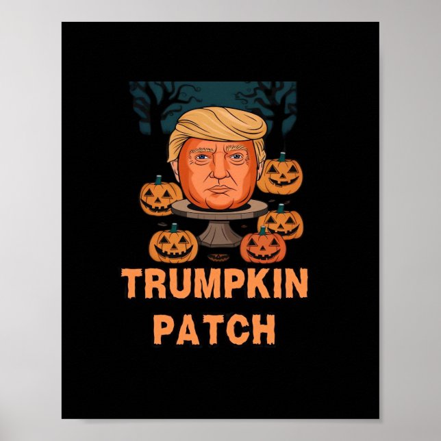 Trumpkin Halloween - Funny Political Pumpkin Desi Poster (Vorne)