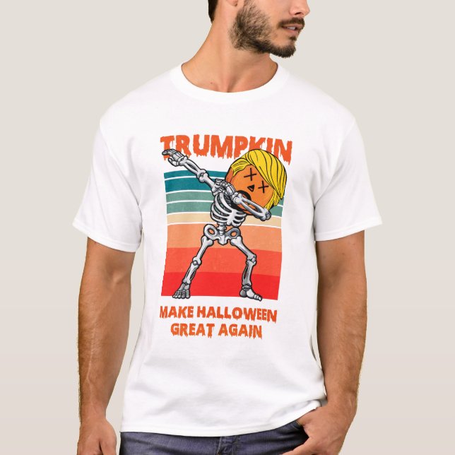 Trumpkin Halloween Great Again 3 dab Retro T-Shirt (Vorderseite)