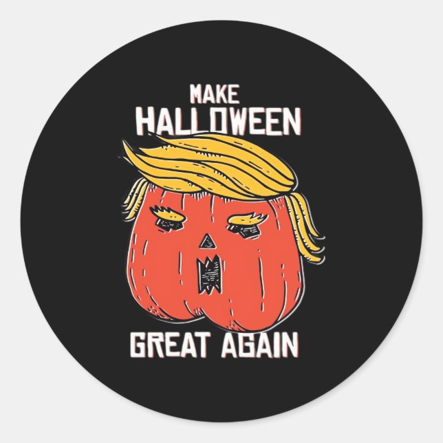 Trumpkin Halloween Great Again Classic - Retr Runder Aufkleber (Vorderseite)