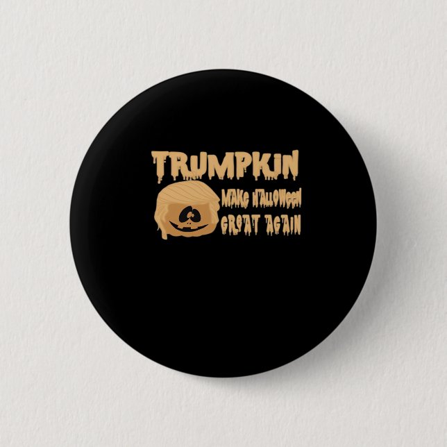 Trumpkin Halloween Great Again Classic - Skel Button (Vorderseite)