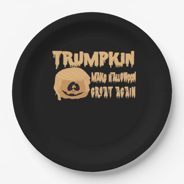 Trumpkin Halloween Great Again Classic - Skel Pappteller (Vorderseite)