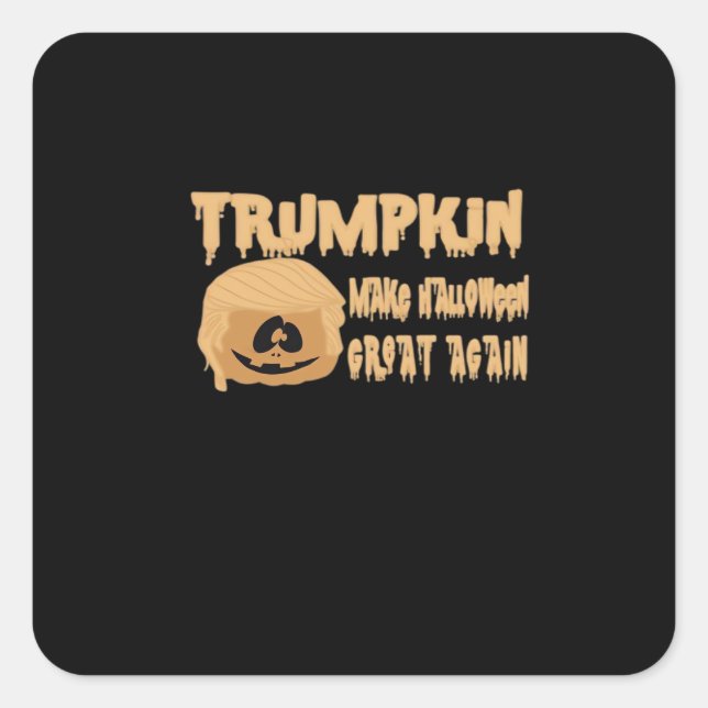 Trumpkin Halloween Great Again Classic - Skel Quadratischer Aufkleber (Vorderseite)