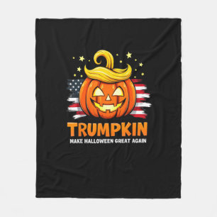 Trumpkin Halloween Great Again Funny Pumpkin Fleecedecke