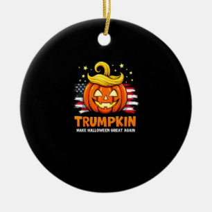 Trumpkin Halloween Great Again Funny Pumpkin Keramik Ornament