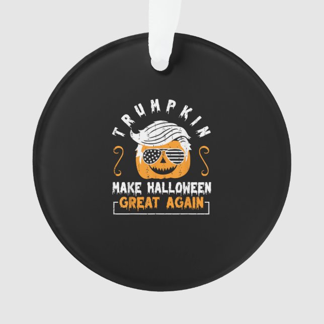 Trumpkin Halloween Great Again Funny Pumpkin Ornament (Vorderseite)