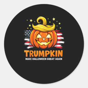 Trumpkin Halloween Great Again Funny Pumpkin Runder Aufkleber
