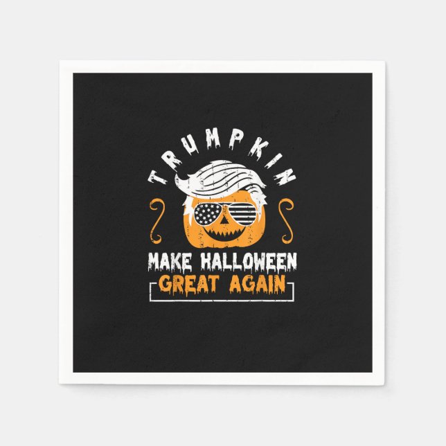 Trumpkin Halloween Great Again Funny Pumpkin Serviette (Vorderseite)