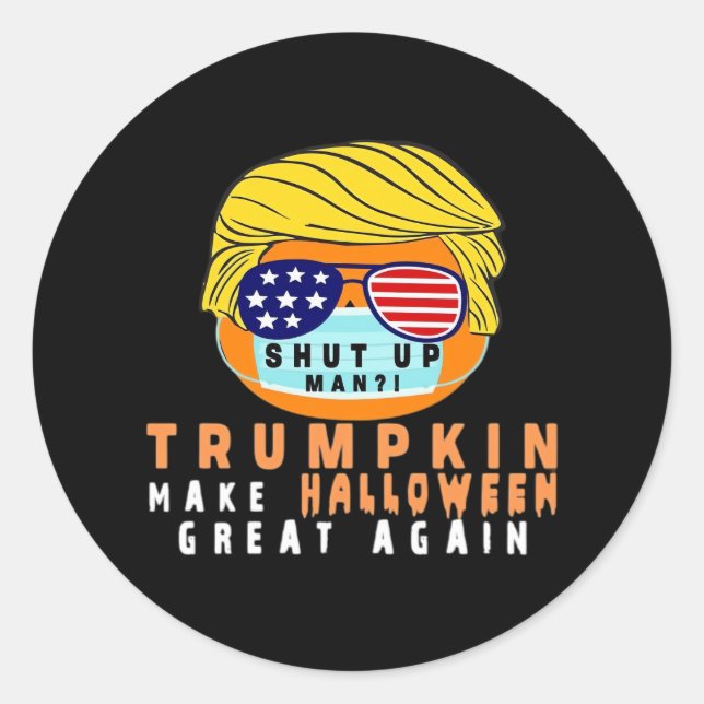 Trumpkin Halloween Great Again Funny Quaranti Runder Aufkleber (Vorderseite)