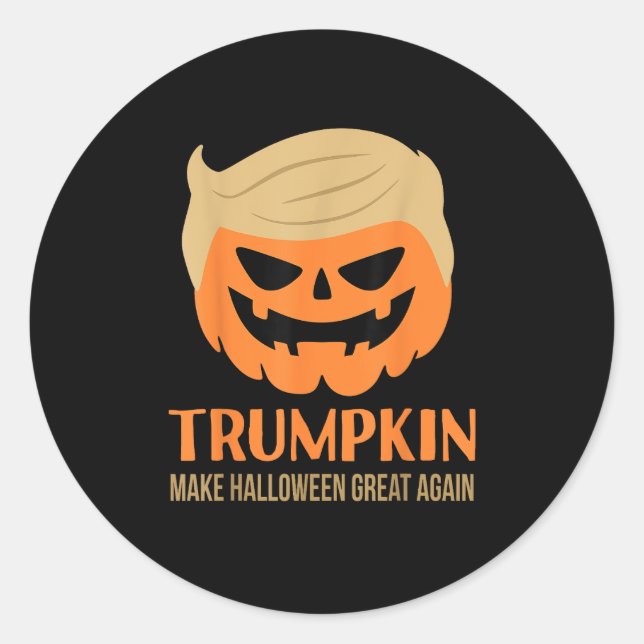 Trumpkin Halloween Great Again Funny Sarcasti Runder Aufkleber (Vorderseite)
