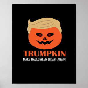 Trumpkin Halloween Great Again Funny Spooky P Poster