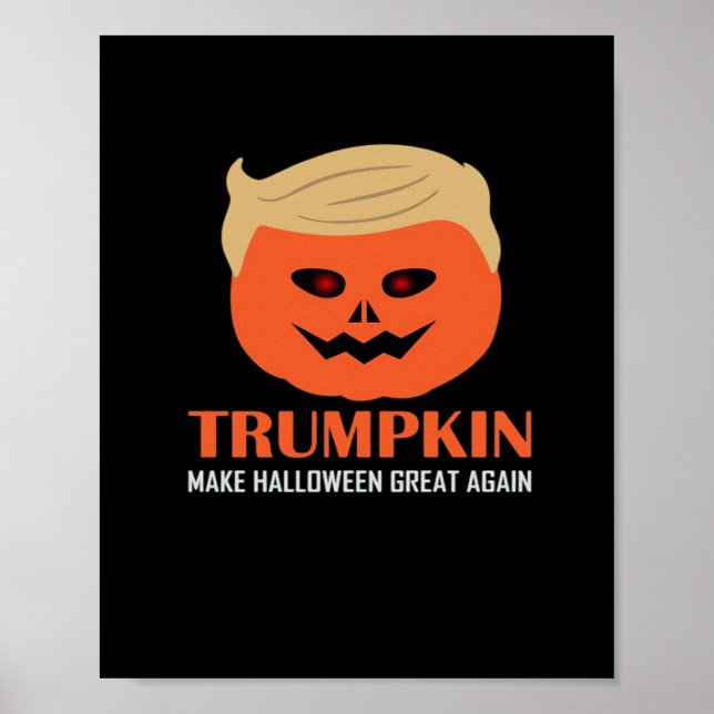 Trumpkin Halloween Great Again Funny Spooky P Poster (Vorne)