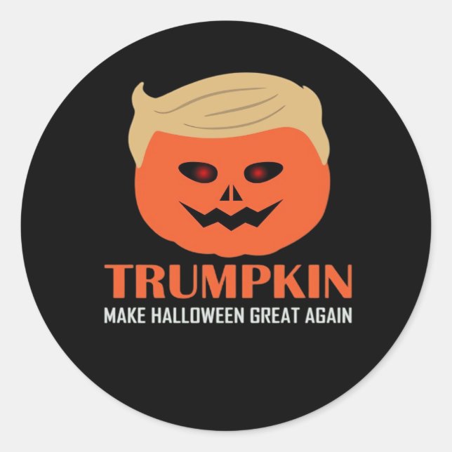 Trumpkin Halloween Great Again Funny Spooky P Runder Aufkleber (Vorderseite)