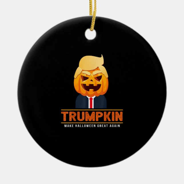 Trumpkin Halloween Great Again Halloween Keramik Ornament (Vorne)