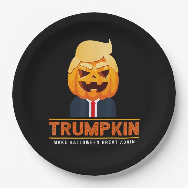 Trumpkin Halloween Great Again Halloween Pappteller (Vorderseite)