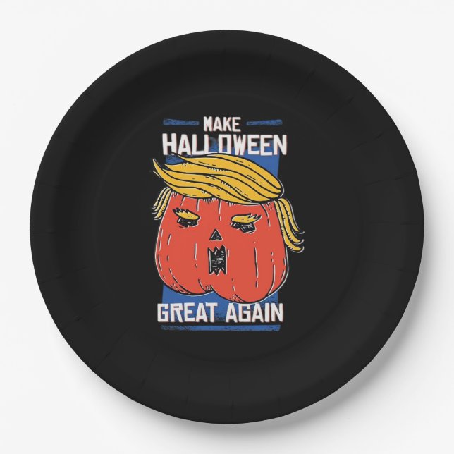 Trumpkin Halloween Great Again Pumpkin Pappteller (Vorderseite)