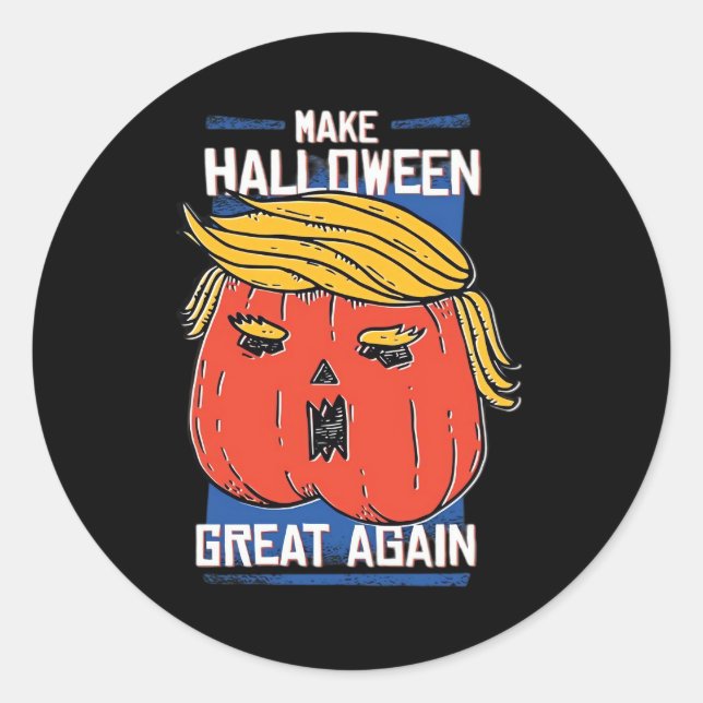 Trumpkin Halloween Great Again Pumpkin Runder Aufkleber (Vorderseite)