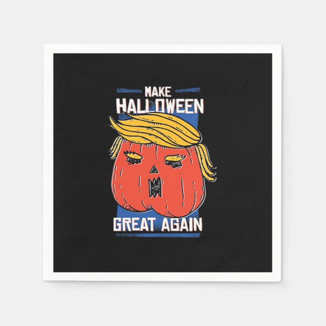 Trumpkin Halloween Great Again Pumpkin Serviette (Vorderseite)