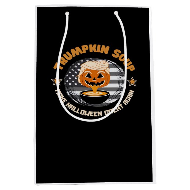 Trumpkin Halloween Great Again Pumpkin Soup F Mittlere Geschenktüte (Vorderseite)