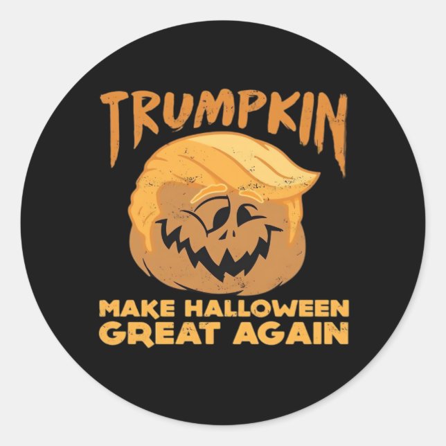 Trumpkin Halloween Great Halloween Desi Runder Aufkleber (Vorderseite)