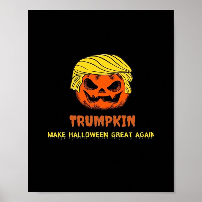 Trumpkin Halloween Great wieder Kurz Funny Ha Poster (Vorne)