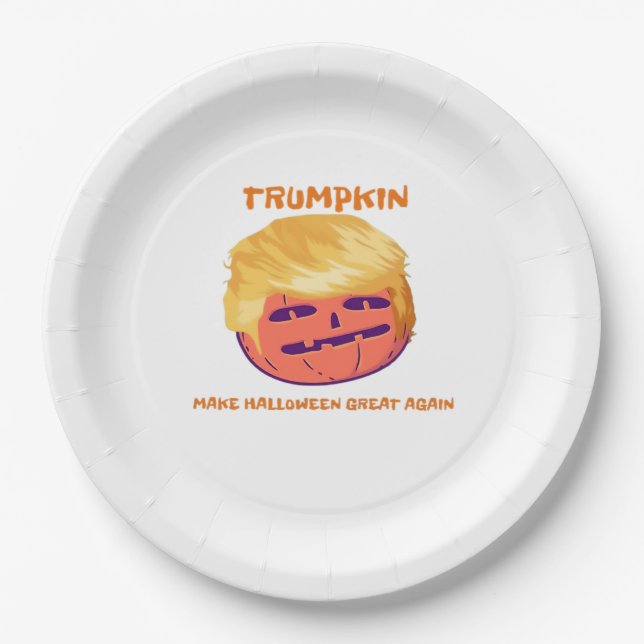 Trumpkin, Halloween immer wieder groß Pappteller (Vorderseite)