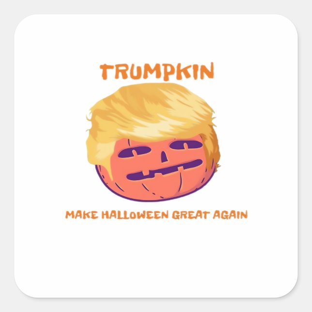 Trumpkin, Halloween immer wieder groß Quadratischer Aufkleber (Vorderseite)