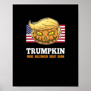 Trumpkin Halloween Kürbis mit Beängstigendem Desig Poster