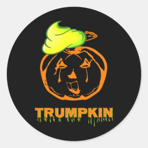 Trumpkin Halloween-Kürbiskuchen-Schlamm Lustige Sc Runder Aufkleber